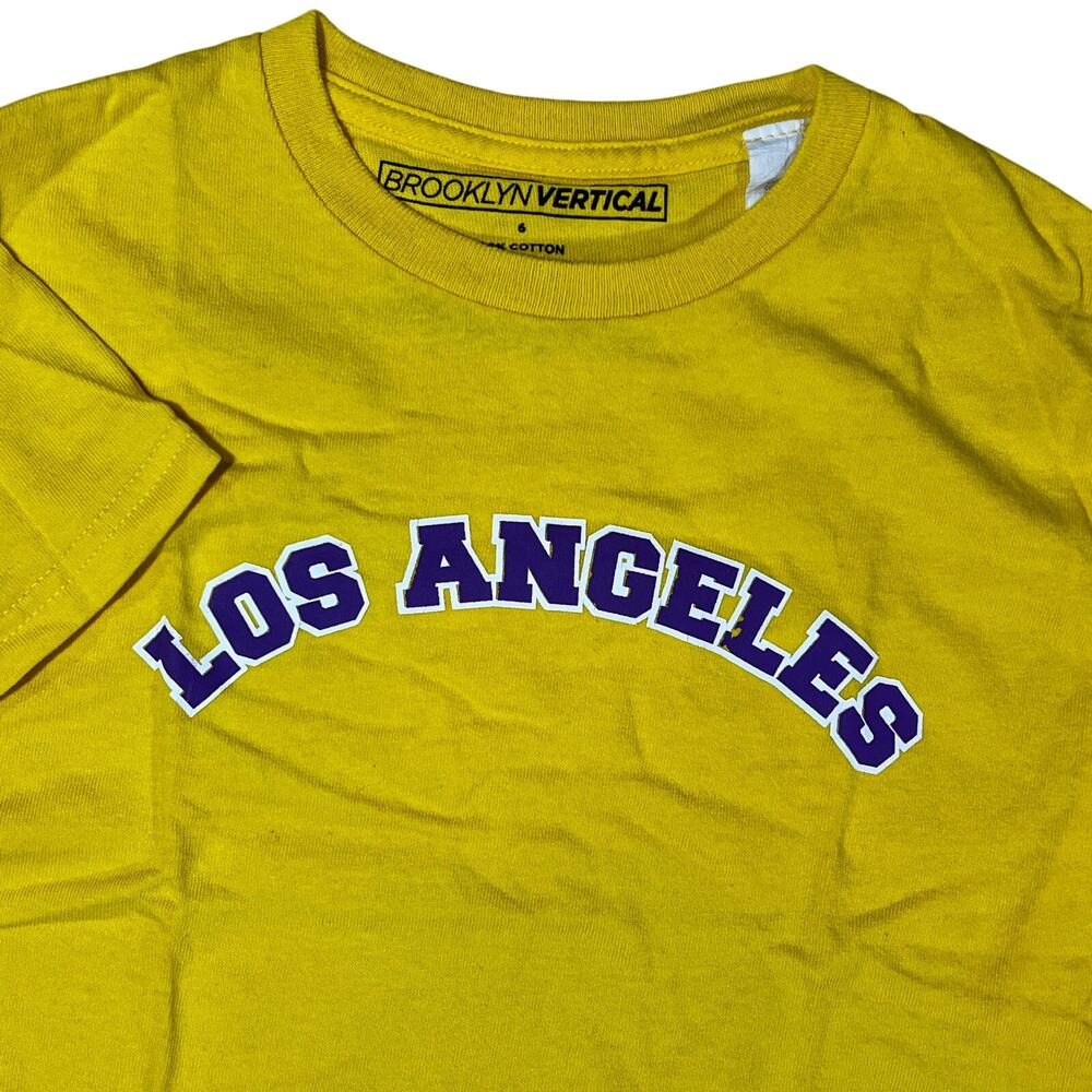 Los Angeles Lakers Youth T Shirt Kids 6 Gold Purple NBA Basketball Graphic Tee